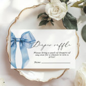 Blue Bow Boy baby shower Luier verloting ticket Informatiekaartje