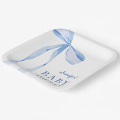 Blue Bow Boy Baby shower Papieren Bordje (Gebogen)