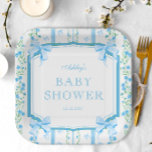 Blue Bow Boy Baby shower Papieren Bordje<br><div class="desc">De Blue Bow Boy Baby shower Paper-Borden roepen een gevoel van nostalgie en tijdloze elegantie op, ideaal voor gezinnen die gretig anticiperen op de komst van een klein bundeltje vreugde. Met een charmante combinatie van blauw groen en wit tinten, vervoert dit item gasten naar een vervlogen tijdperk van klassieke verfijning...</div>