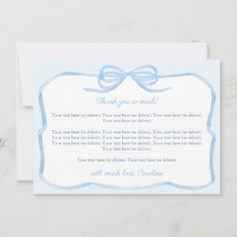  Blue Bow Boy Baby shower Party Bedankkaart