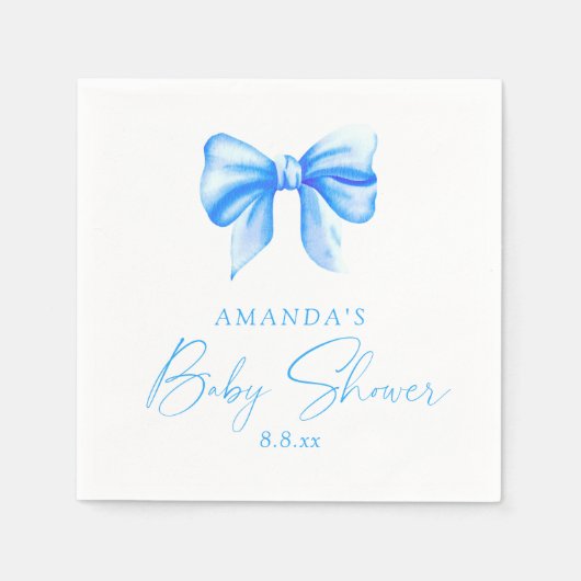 Blue bow Boy Baby shower Servet (Voorkant)