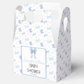 Blue Bow Boy Baby shower Waterverf Bedankdoosjes (Geopend)