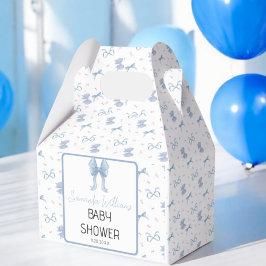 Blue Bow Boy Baby shower Waterverf Bedankdoosjes
