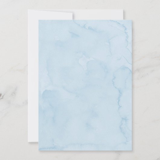 Blue Bow Boy Coquette Baby shower Uitnodiging (Achterkant)