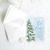 Blue Bow Boy Kerstboom Oh Baby Baby shower Acryl Uitnodigingen