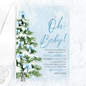 Blue Bow Boy Kerstboom Oh Baby Baby shower Acryl Uitnodigingen