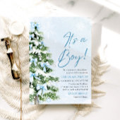 Blue Bow Boy Kerstboom Oh Baby Baby shower Kaart