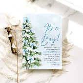 Blue Bow Boy Kerstboom Oh Baby Baby shower Kaart
