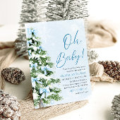 Blue Bow Boy Kerstboom Oh Baby Baby shower Kaart
