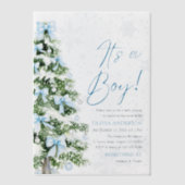 Blue Bow Boy Kerstboom Oh Baby Baby shower Vellum Uitnodigingen (Voorkant)