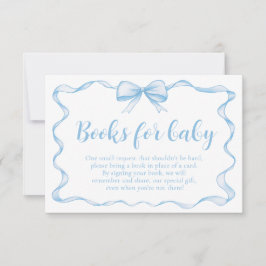 Blue Bow Boy Ribbon Baby shower Boeken voor Baby Kaart