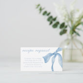 Blue Bow Bruidsfeest Recept Verzoek Bijlage (Staand voorkant)