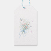 Blue Bow Butterfly Baby Shower Thank You Cadeaulabel (Achterkant)