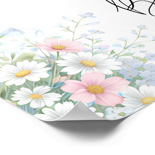 Blue Bow Butterfly Baby Shower Welcome Poster (Hoek)