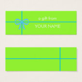 BLUE BOW CADEAU LABEL MINI VISITEKAARTJES (Voorkant /achterkant)