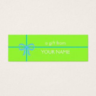 BLUE BOW CADEAU LABEL MINI VISITEKAARTJES