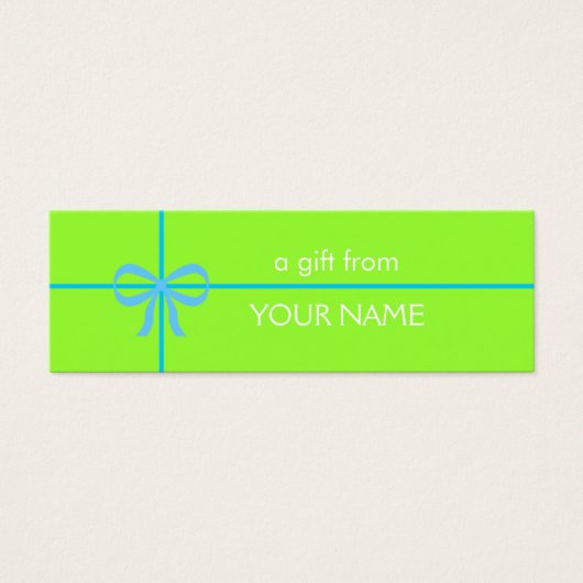 BLUE BOW CADEAU LABEL MINI VISITEKAARTJES (Voorkant)