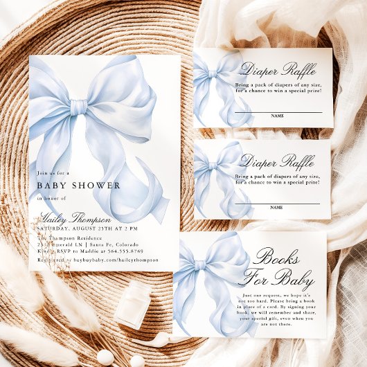 Blue Bow Cards and Gifts Sign, Coquette Bow Poster