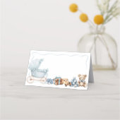 Blue Bow Carriage Baby Shower Appointment Card Afsprakenkaart (Voorkant)