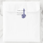 Blue Bow Chanoeka Retouradreslabels Ronde Sticker (Tas)