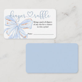 Blue Bow Chic Boy Baby shower Luier Raffle Kaart