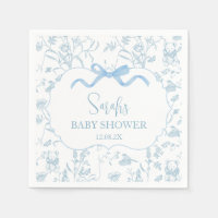 Blue Bow Chinoiserie Baby shower Boy