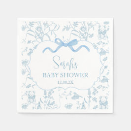Blue Bow Chinoiserie Baby shower Boy Servet