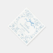 Blue Bow Chinoiserie Baby shower Boy Servet (Hoek)