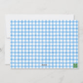 Blue Bow Christmas Boxwood Krans Foto Feestdagenkaart (Achterkant)