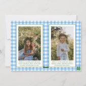 Blue Bow Christmas Boxwood Krans Foto Feestdagenkaart (Achterkant)