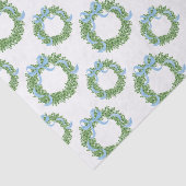 Blue Bow Christmas Boxwood Wreath Tissuepapier (Detail)
