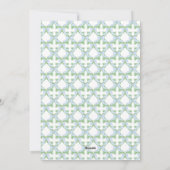 Blue Bow Christmas Chinoiserie Foto Vakantie Kaart (Achterkant)