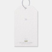 Blue Bow Christmas Crest Cadeaulabel (Achterkant)