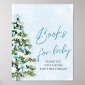 Blue Bow Christmas Tree Baby shower Boeken voor Ba Poster (Voorkant)