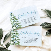 Blue Bow Christmas Tree Books for Baby Baby Shower Kaart