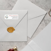 Blue Bow Coastal Christmas Nautical Monogram Label