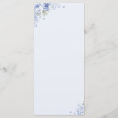Blue Bow Coffee Bridal Shower Menu Card (Achterkant)
