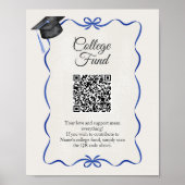 Blue Bow College Fonds Afstudeer QR Code Poster (Voorkant)