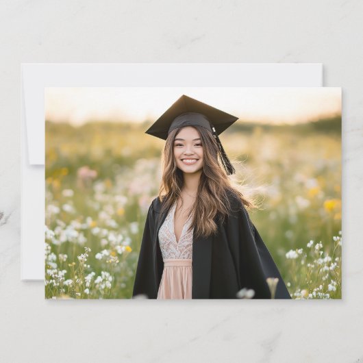 Blue Bow Coquette Afstudeerdop Dank u kaarten (Achterkant)