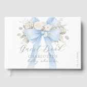 Blue Bow Coquette Baby Boy Shower Gastenboek (Voorkant)