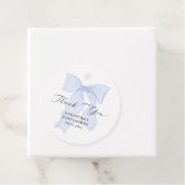 Blue Bow Coquette Baby shower Bedankjes Labels (In situ)