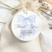Blue Bow Coquette Baby shower Bedankjes Labels