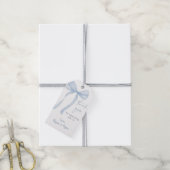 Blue Bow Coquette Baby shower Bedankt Cadeaulabel (Met Touw)