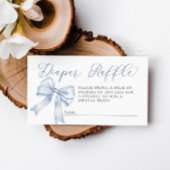 Blue Bow Coquette Baby shower Luier Raffle Informatiekaartje