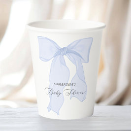 Blue Bow Coquette Baby shower Papieren Bekers