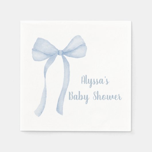 Blue Bow Coquette Baby shower Servet (Voorkant)