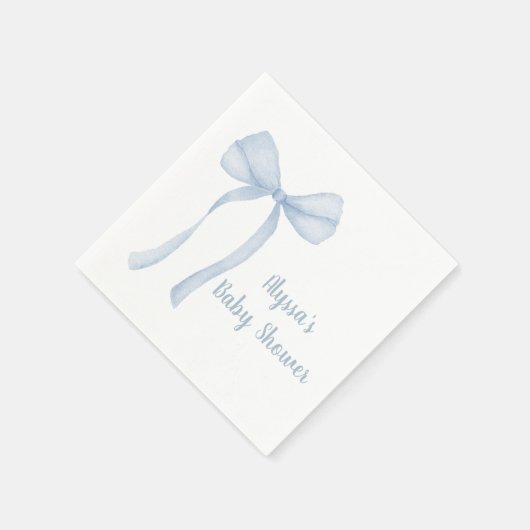 Blue Bow Coquette Baby shower Servet (Hoek)