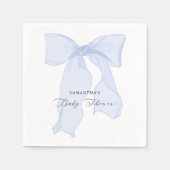 Blue Bow Coquette Baby shower Servet (Voorkant)