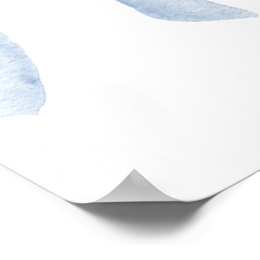 Blue Bow Coquette Baby shower Welkom Poster (Hoek)