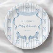 Blue Bow Coquette Blue Boy baby shower Papieren Bordje